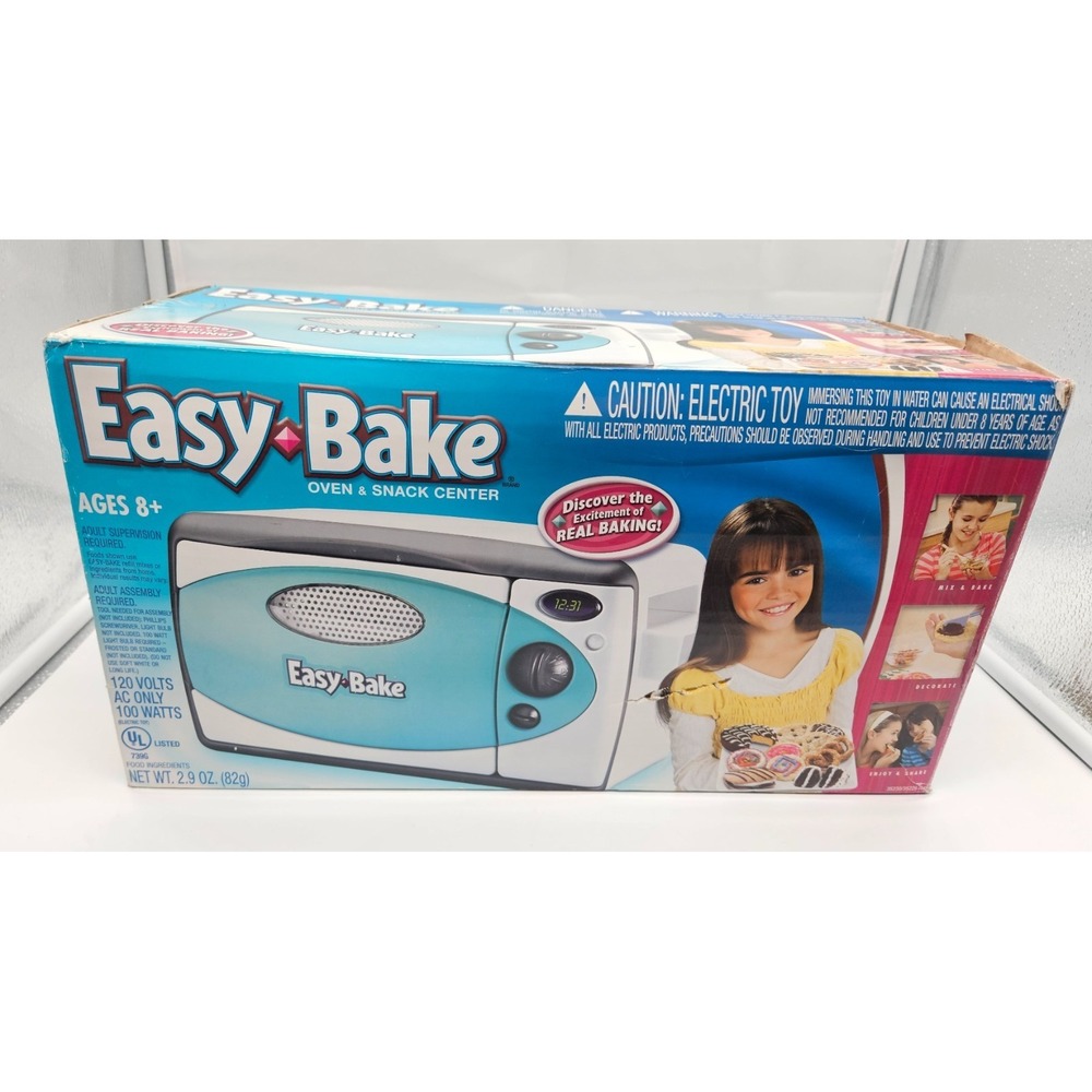 Easy-Bake Oven and Snack Center Teal White Electric Toy with Pans and Mixes